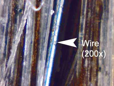 Wire size as compared to hair